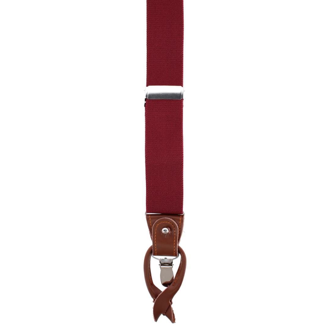 CTM® Men's Elastic  Suspender Gift Set with Clip Button and Swivel Ends - Burgundy