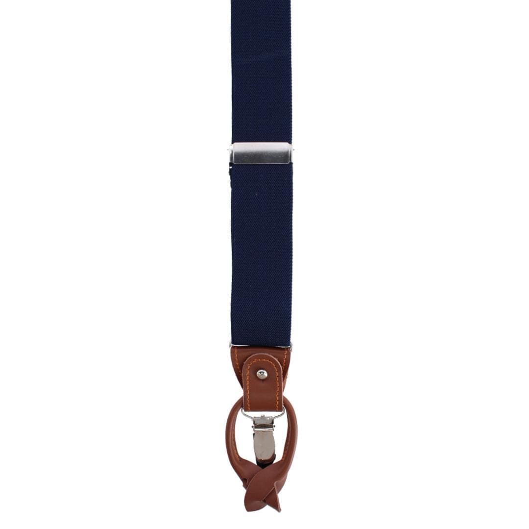 CTM® Men's Elastic  Suspender Gift Set with Clip Button and Swivel Ends - Navy Blue