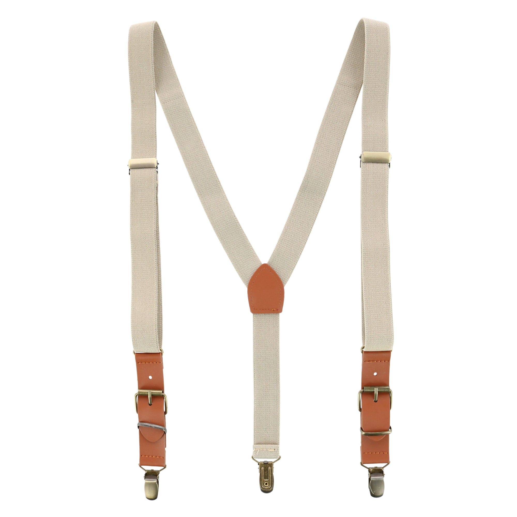 CTM® Men's 1 Inch Wide Suspender with Faux Leather Buckle and Clip-Ends