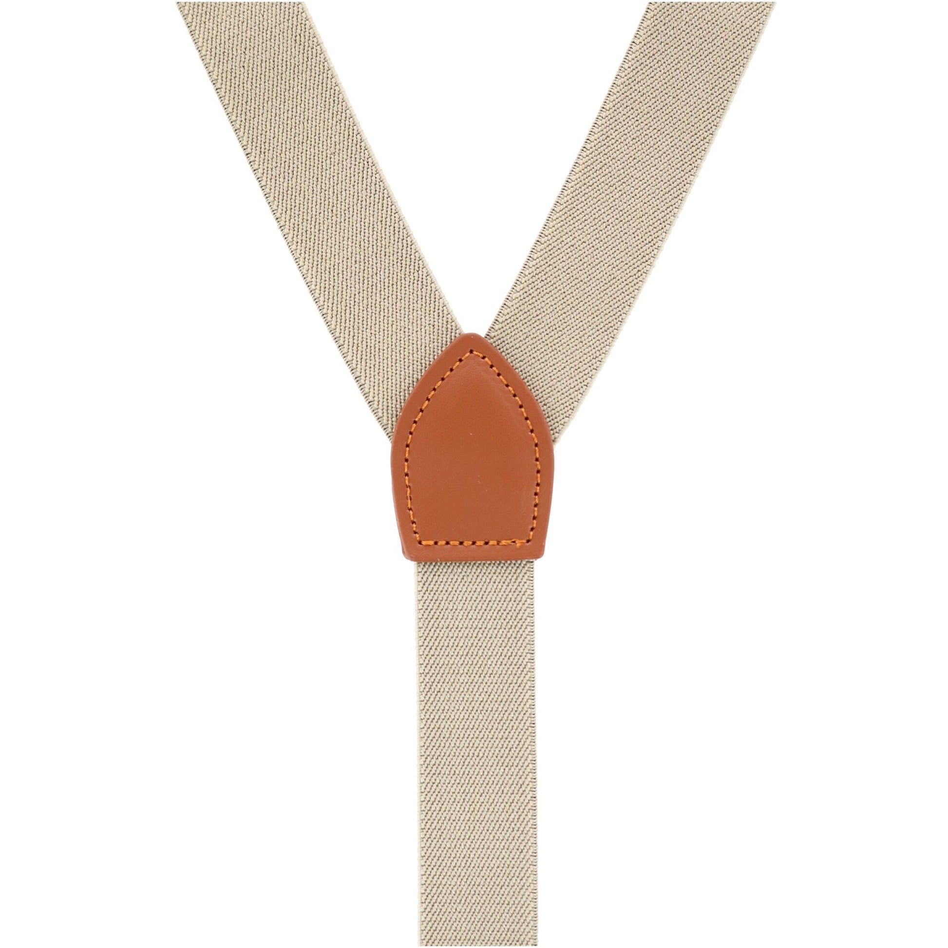 CTM® Men's 1 Inch Wide Suspender with Faux Leather Buckle and Clip-Ends - Khaki