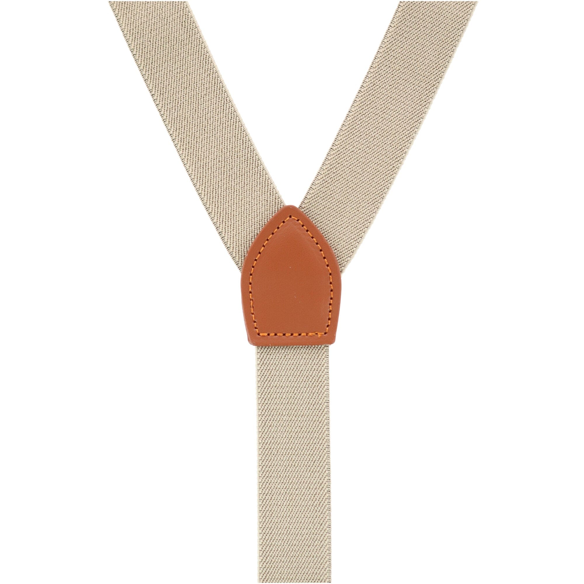 CTM® Men's 1 Inch Wide Suspender with Faux Leather Buckle and Clip-Ends - Khaki