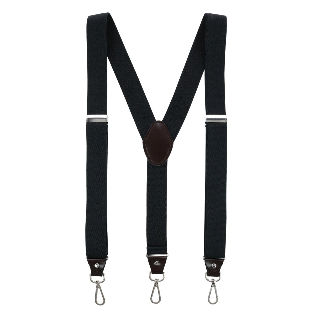 CTM® Men's 1.375 Inch Wide Suspender with Drop Tab Swivel Hook Ends - Black