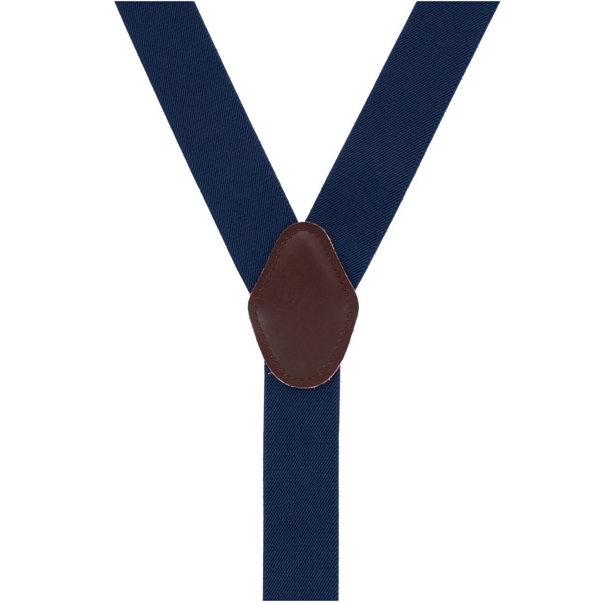 CTM® Men's 1.375 Inch Wide Solid Color Y-Back Double Clip-End Suspenders - Navy