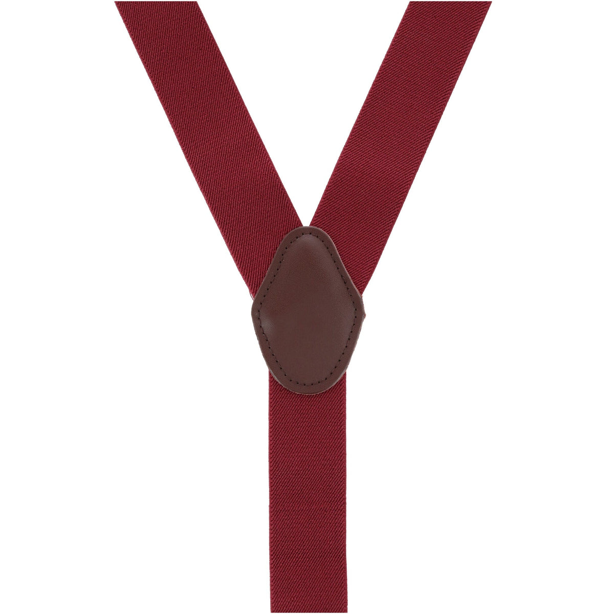 CTM® Men's 1.375 Inch Wide Solid Color Y-Back Double Clip-End Suspenders - Red