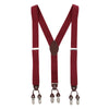 Men's 1.375 Inch Wide Solid Color Y-Back Double Clip-End Suspenders