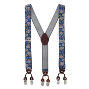 Men's 1.375 Inch Wide Paisley Print Double Clip-End Suspenders
