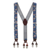 Men's 1.375 Inch Wide Paisley Print Double Clip-End Suspenders