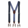 Men's 1.375 Inch Wide Diamond Print Double Clip-End Suspenders