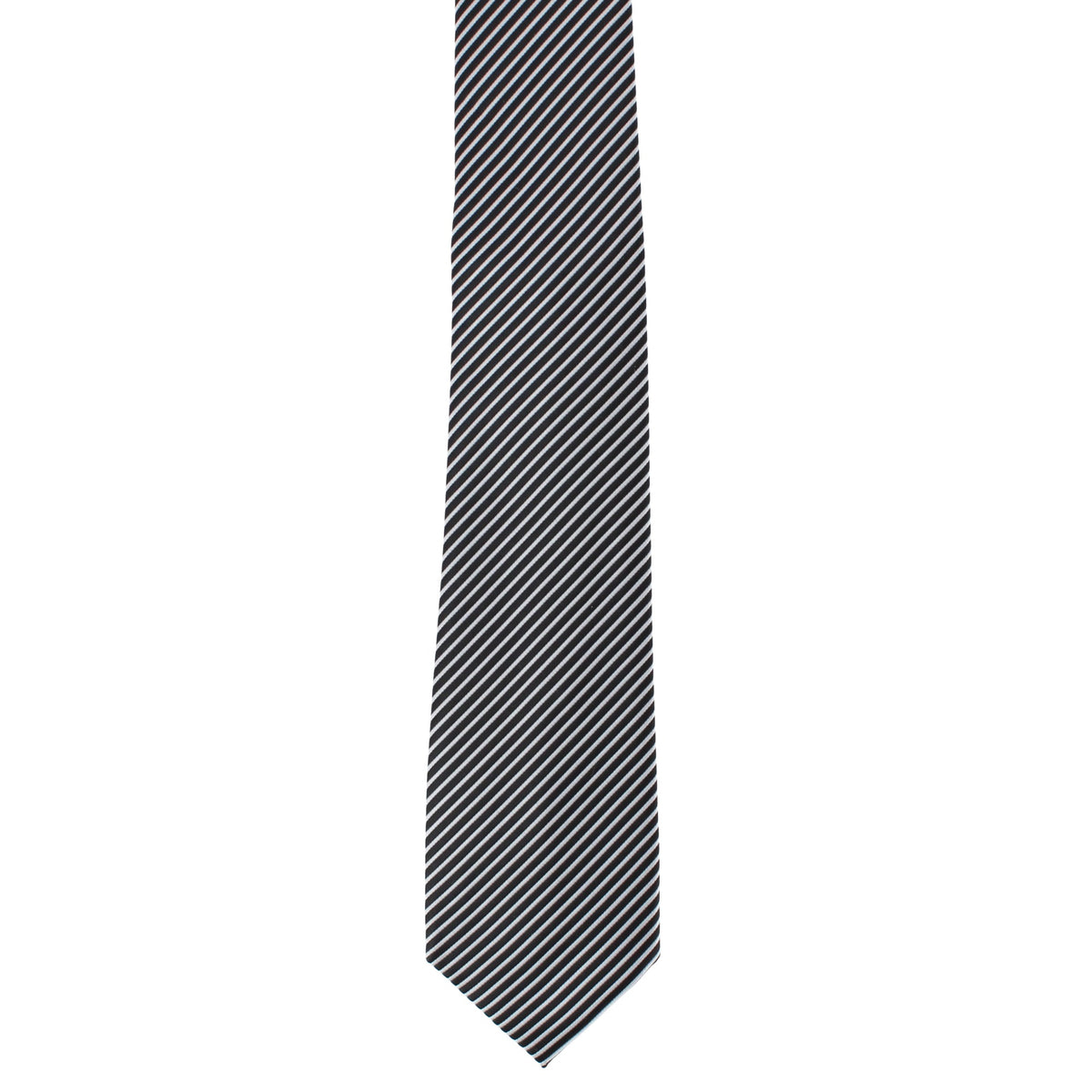 CTM® Men's Subtle Stripe Solid Color Necktie - Black