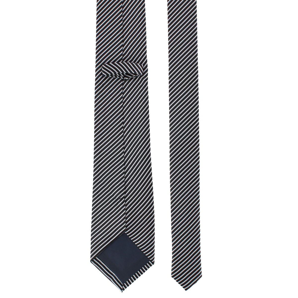 CTM® Men's Subtle Stripe Solid Color Necktie - Black