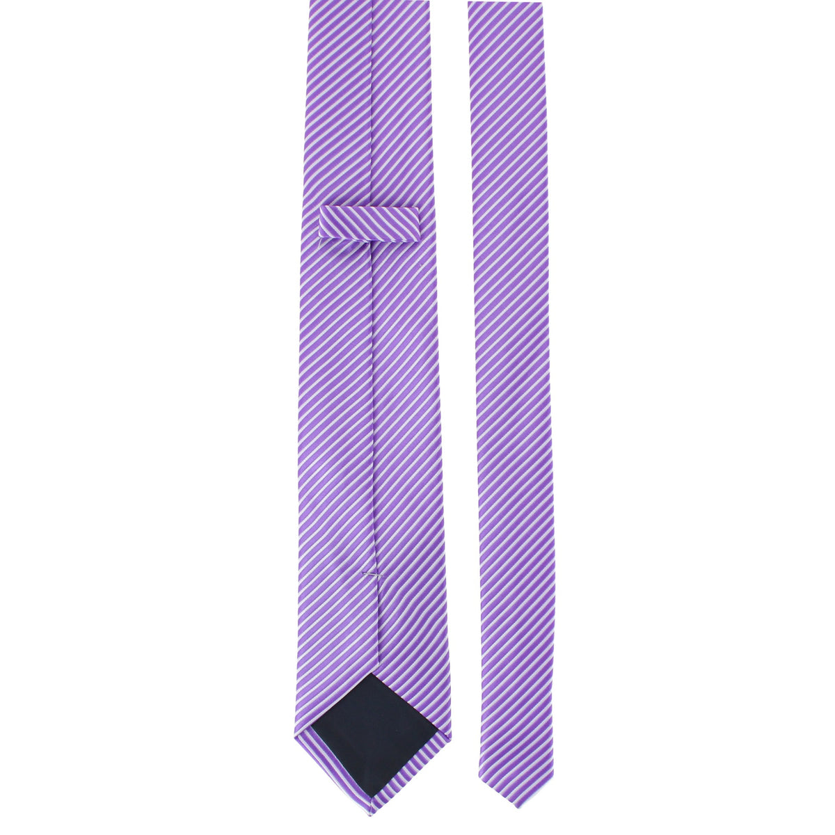 CTM® Men's Subtle Stripe Solid Color Necktie - Purple