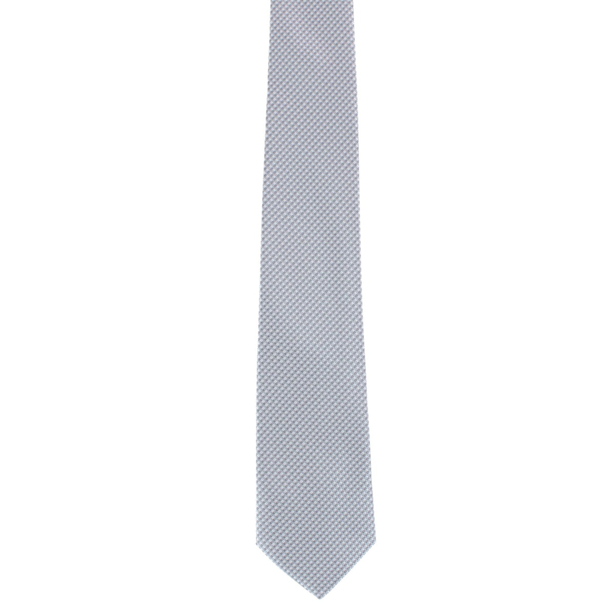 CTM® Men's Subtle Diamond Weave Necktie - Silver