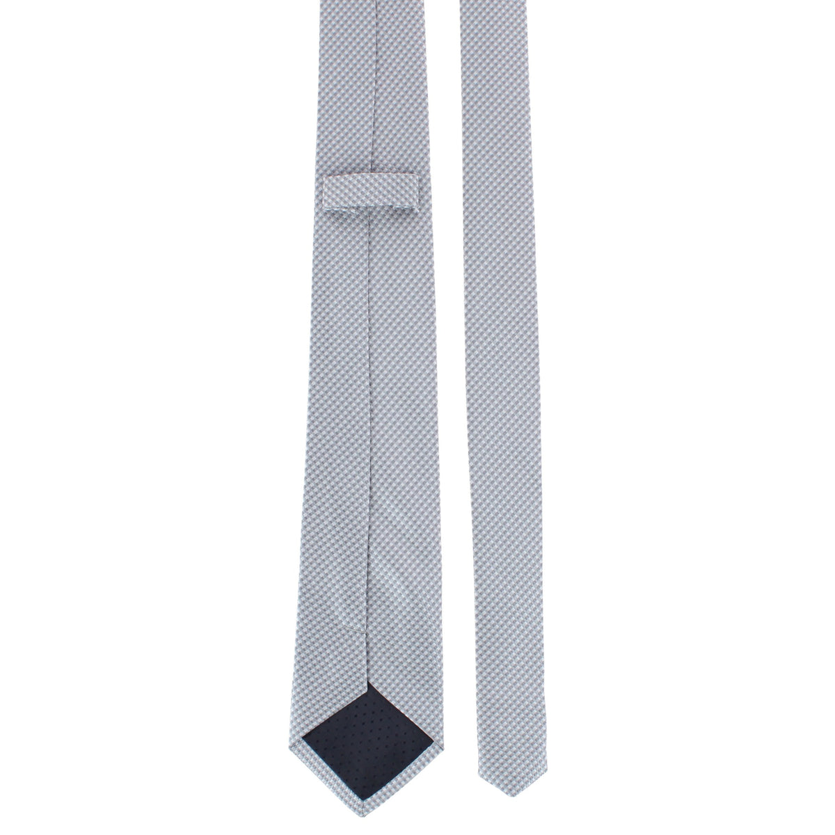CTM® Men's Subtle Diamond Weave Necktie - Silver