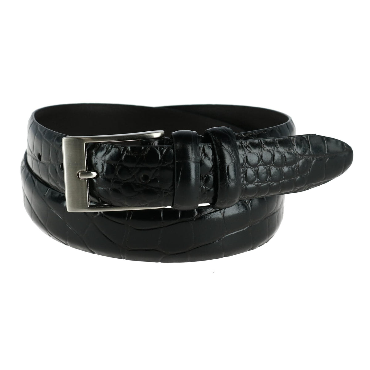 Men's Big & Tall Leather Croc Print Belt by CTM | Dress Belts at ...