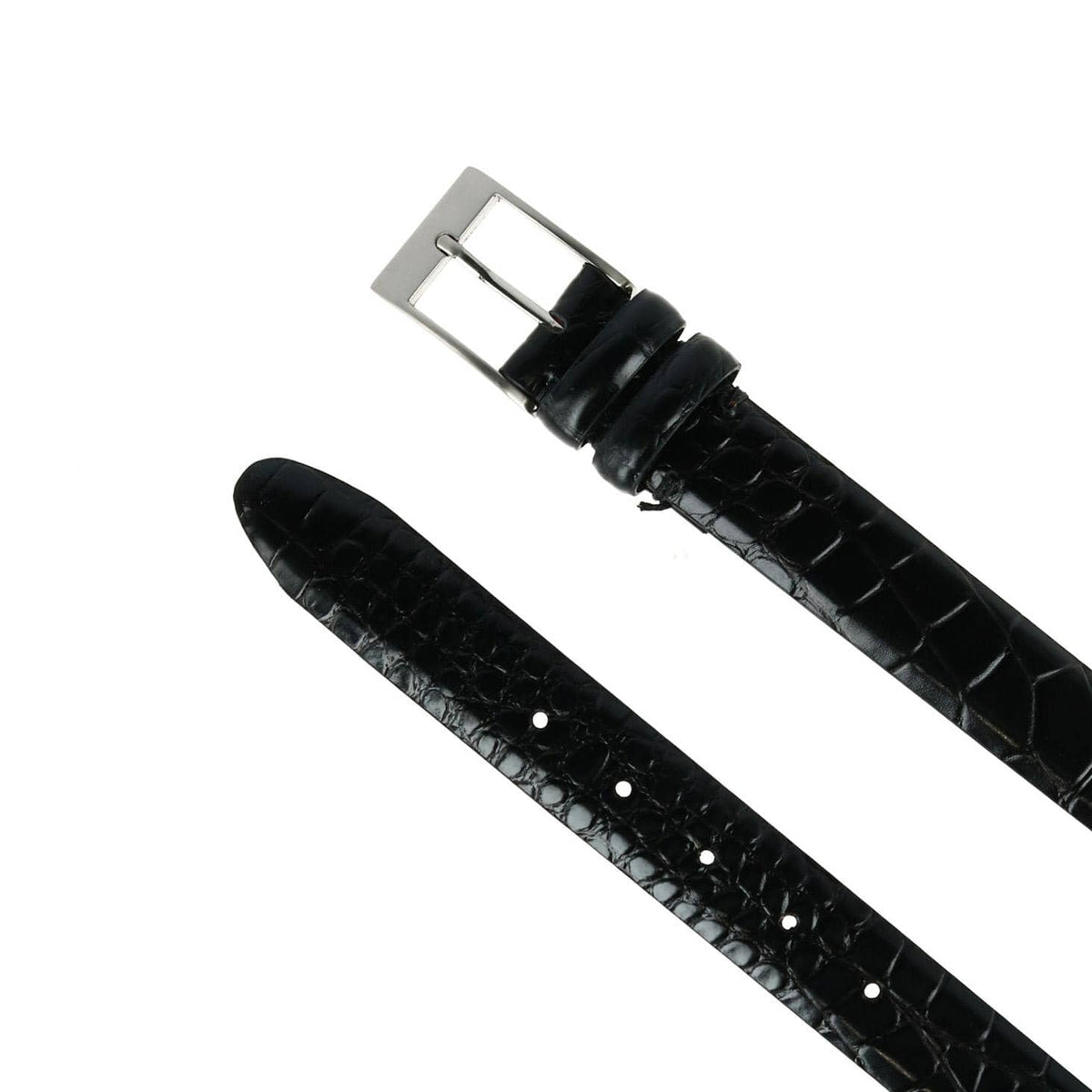 CTM® Men's Big & Tall Leather Croc Print Belt - Black