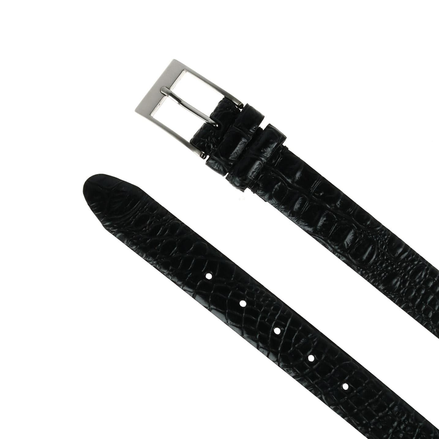 Toneka Men's Big and Tall Hornback Croc Print Belt - Black