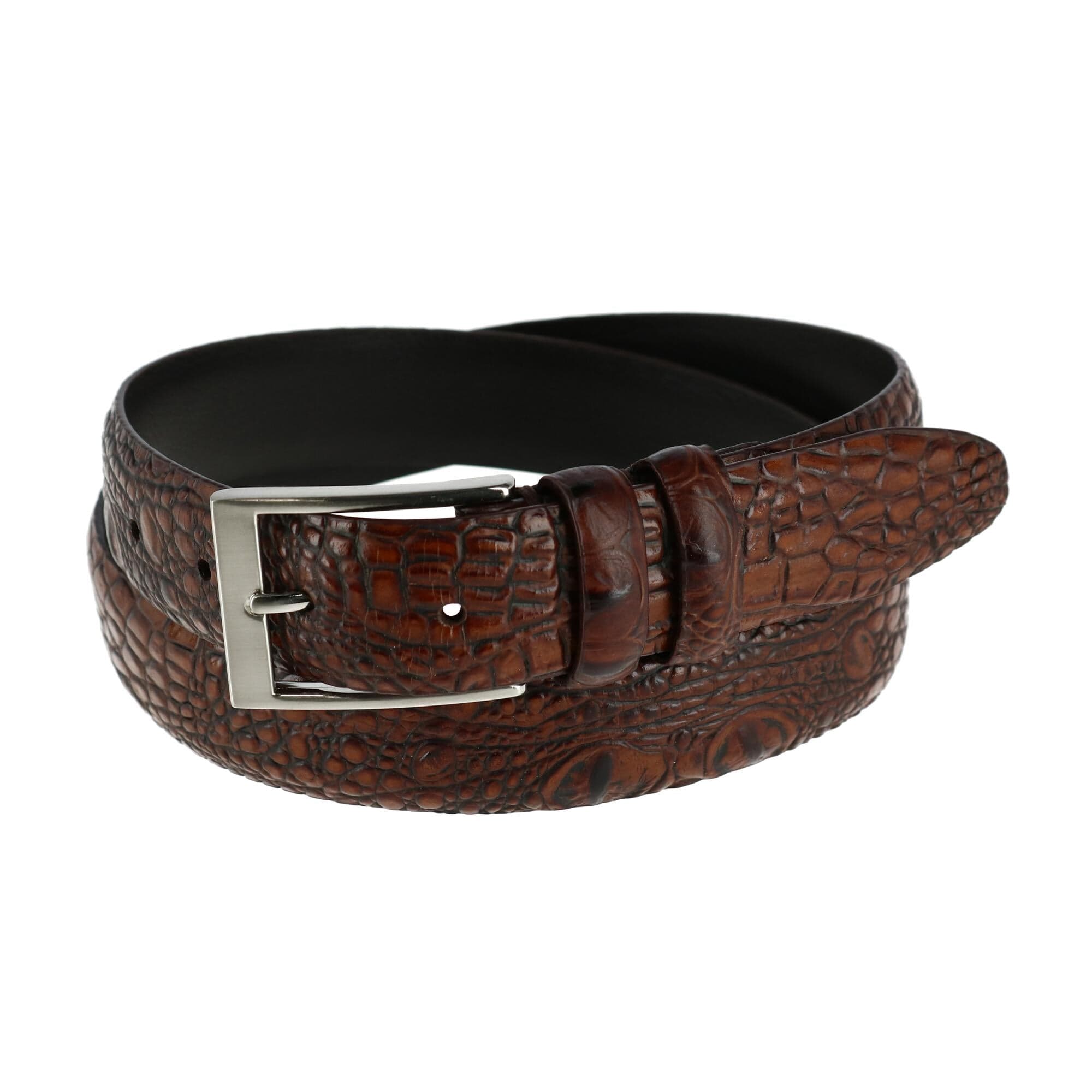 Toneka Men's Big and Tall Hornback Croc Print Belt