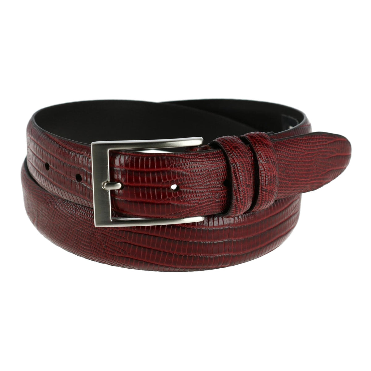 Men's Leather Embossed Lizard Print Belt by Toneka | Dress Belts at ...