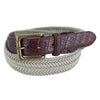 Waxed Braided Belt with Croc Print Ends
