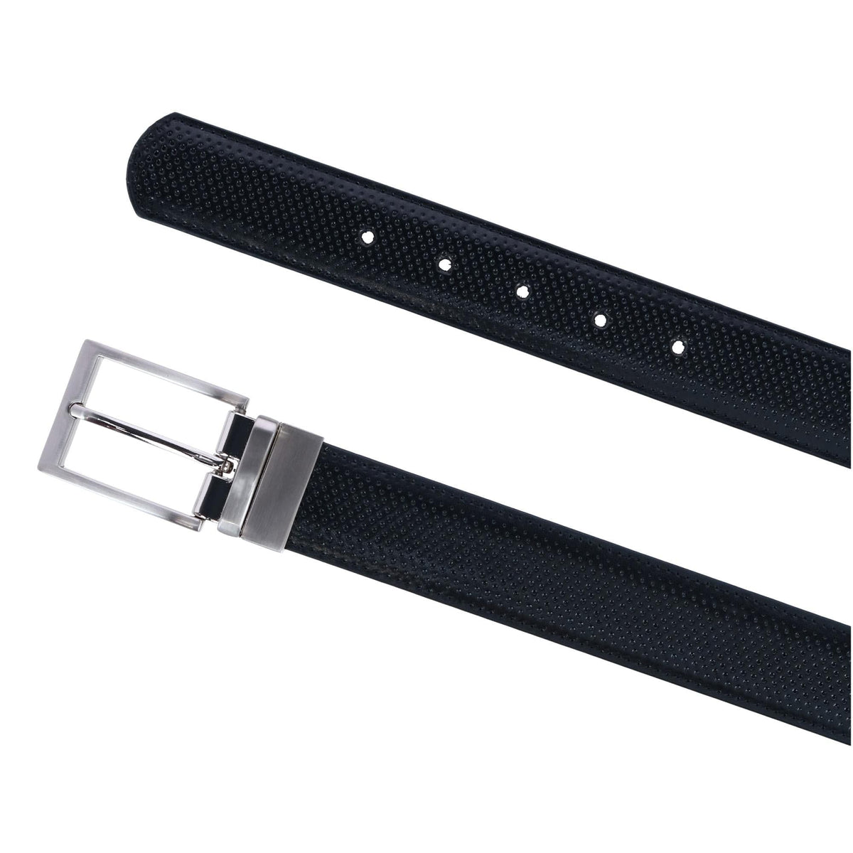 CTM® Men's Big & Tall Reversible Perforated Dress Belt - Black to Brown
