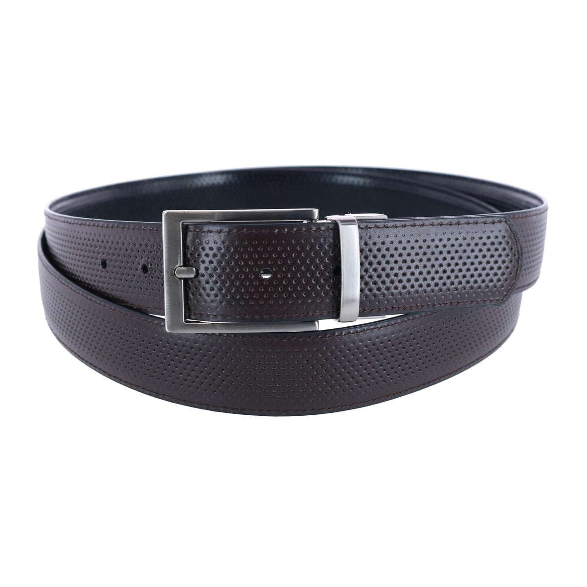 CTM® Men's Big & Tall Reversible Perforated Dress Belt - Men's Big & Tall Reversible Perforated Dress Belt