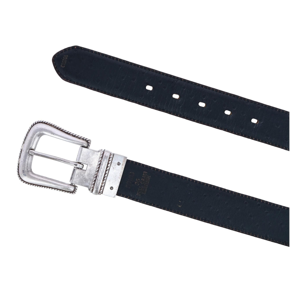 Toneka Reversible Ostrich Print Belt - Tan to Black