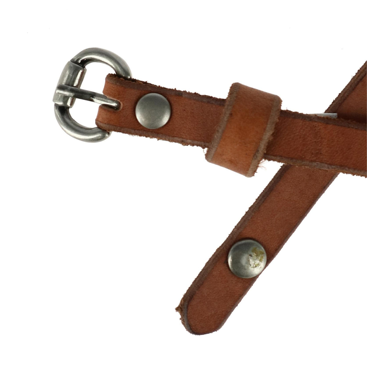 CTM® Women's Skinny Leather Belt - Brown