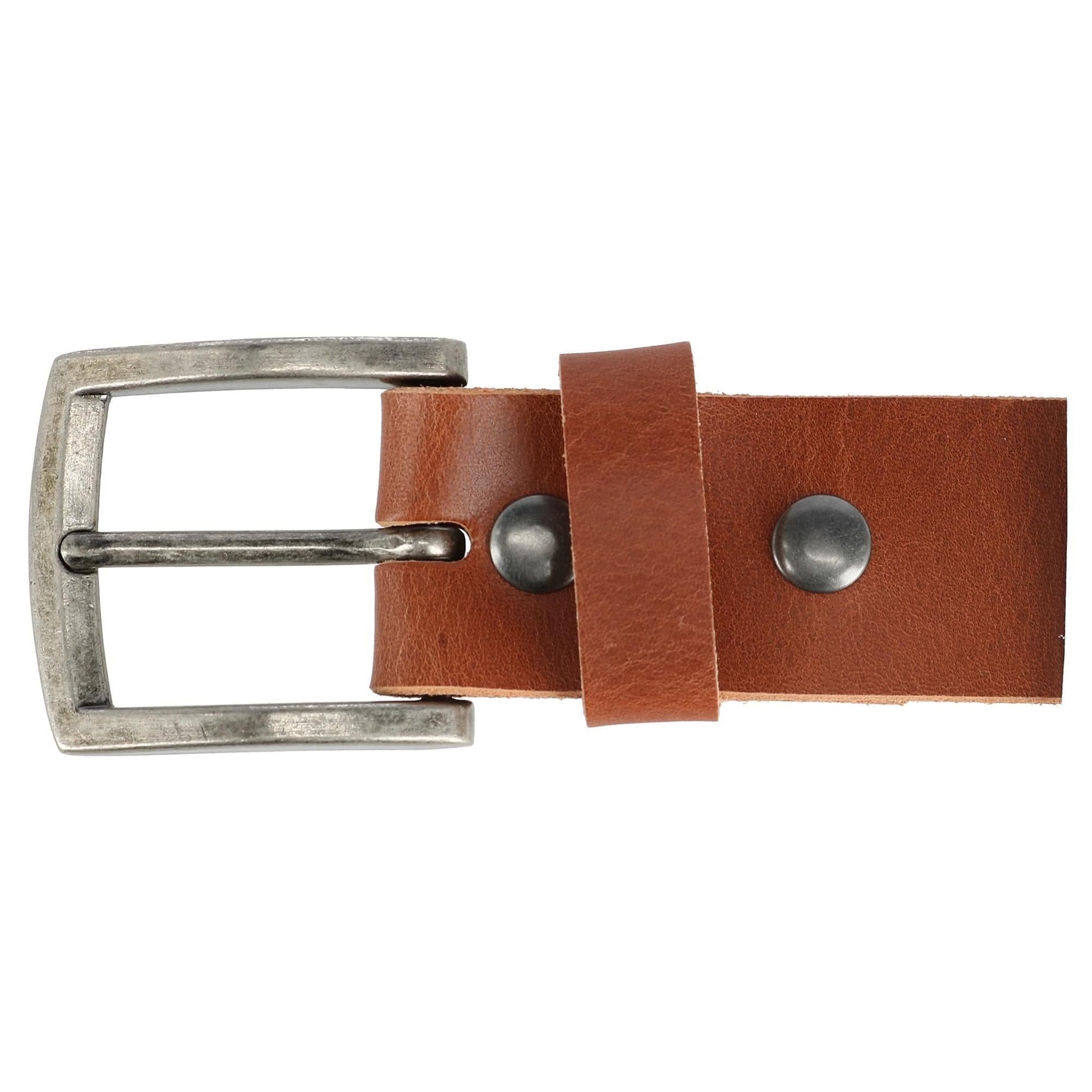 CTM® Men's Leather Bridle Belt with Removable Buckle - Tan