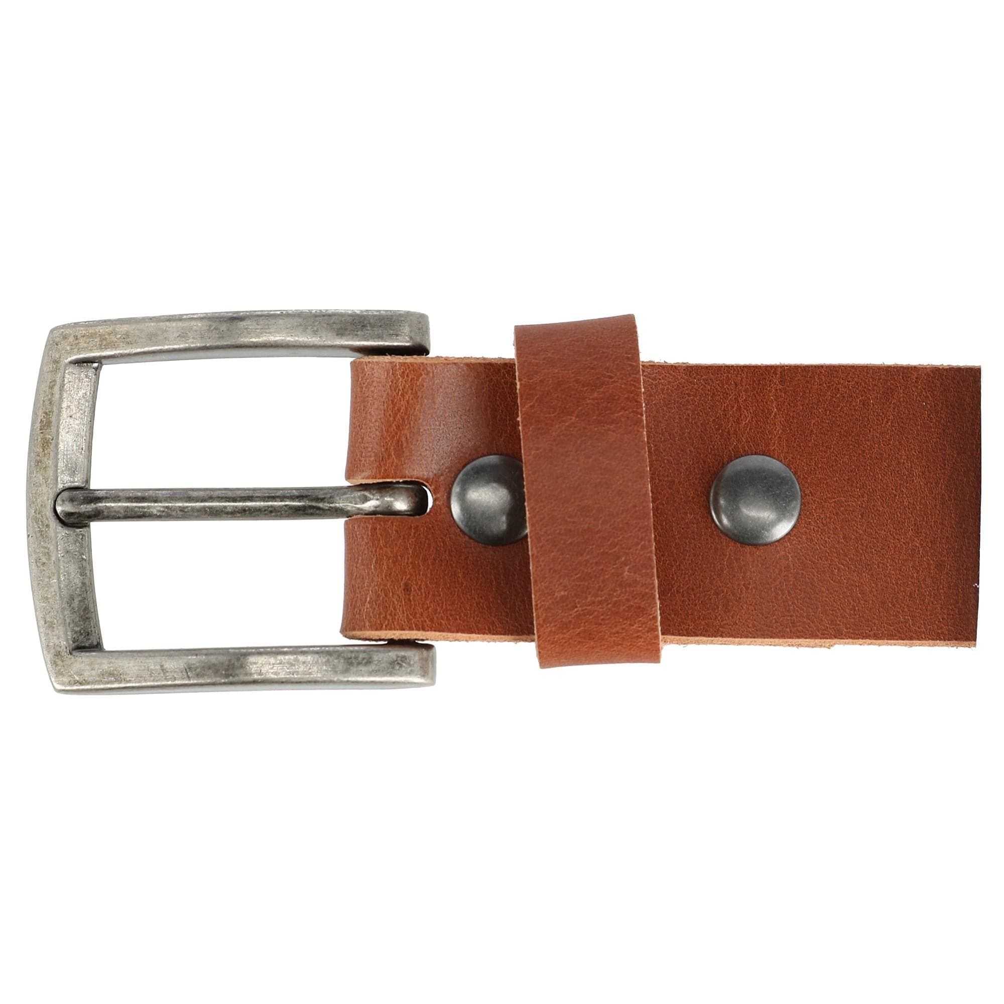 CTM® Men's Leather Bridle Belt with Removable Buckle - Tan
