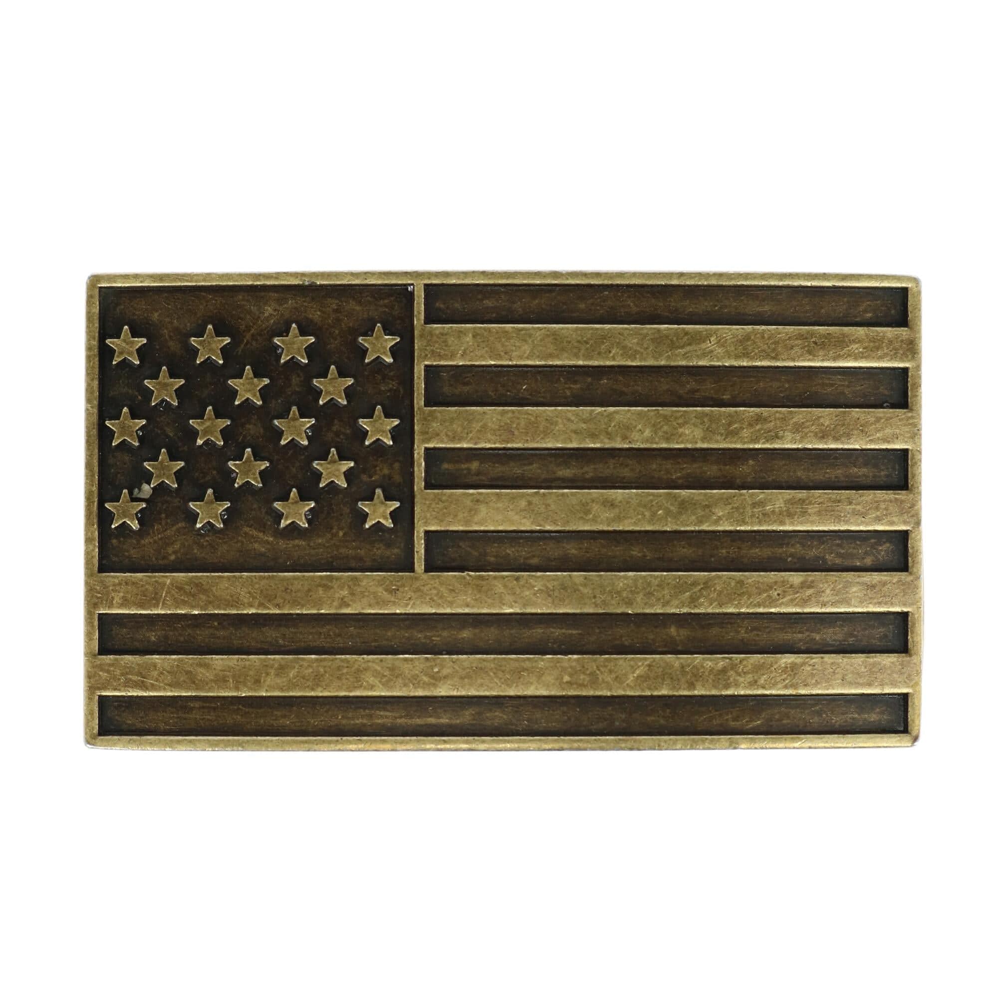 CTM® American Flag Bronze Belt Buckle - American Flag Bronze Belt Buckle