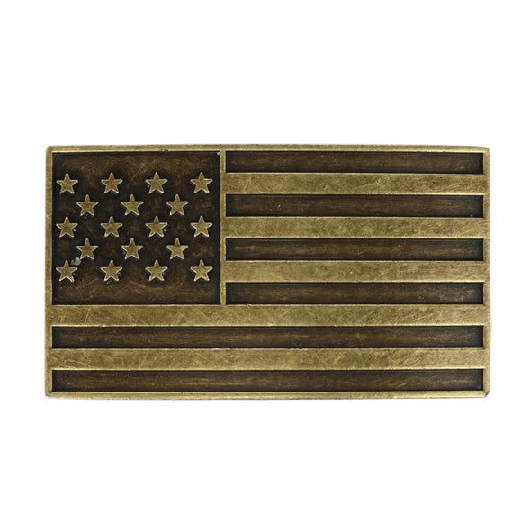 American Flag Bronze Belt Buckle