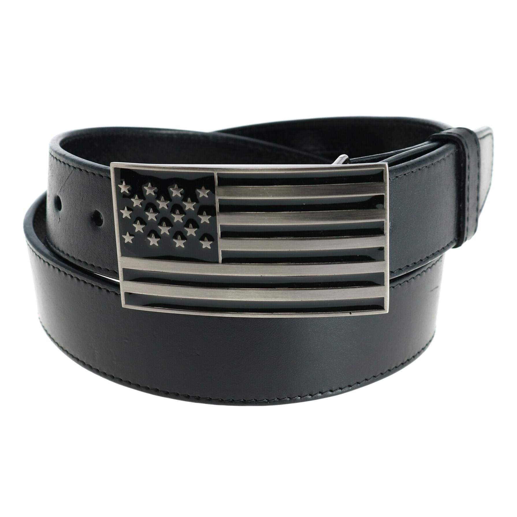 CTM® American Flag Belt Buckle - Silver