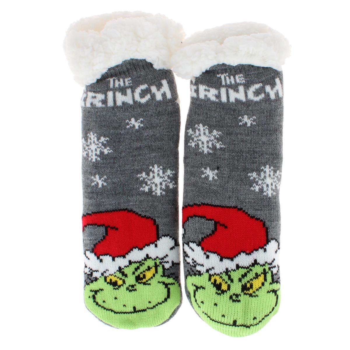 Textiel Trade Women's The Grinch Novelty Slipper Home Socks (1 Pair) - Gray