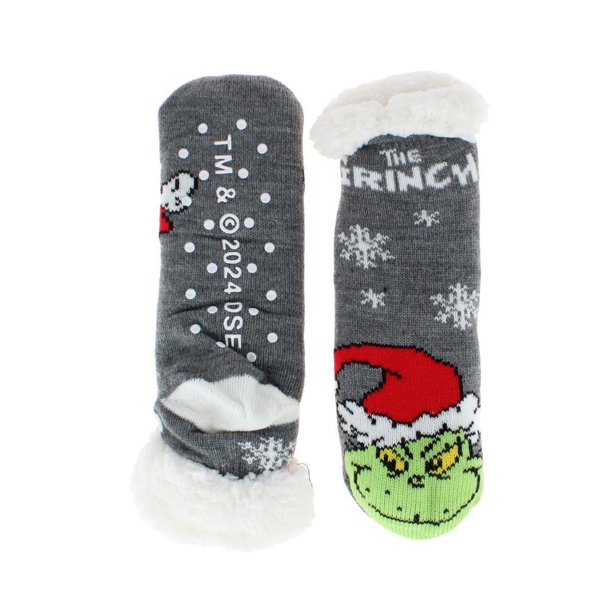 Textiel Trade Women's The Grinch Novelty Slipper Home Socks (1 Pair) - Gray