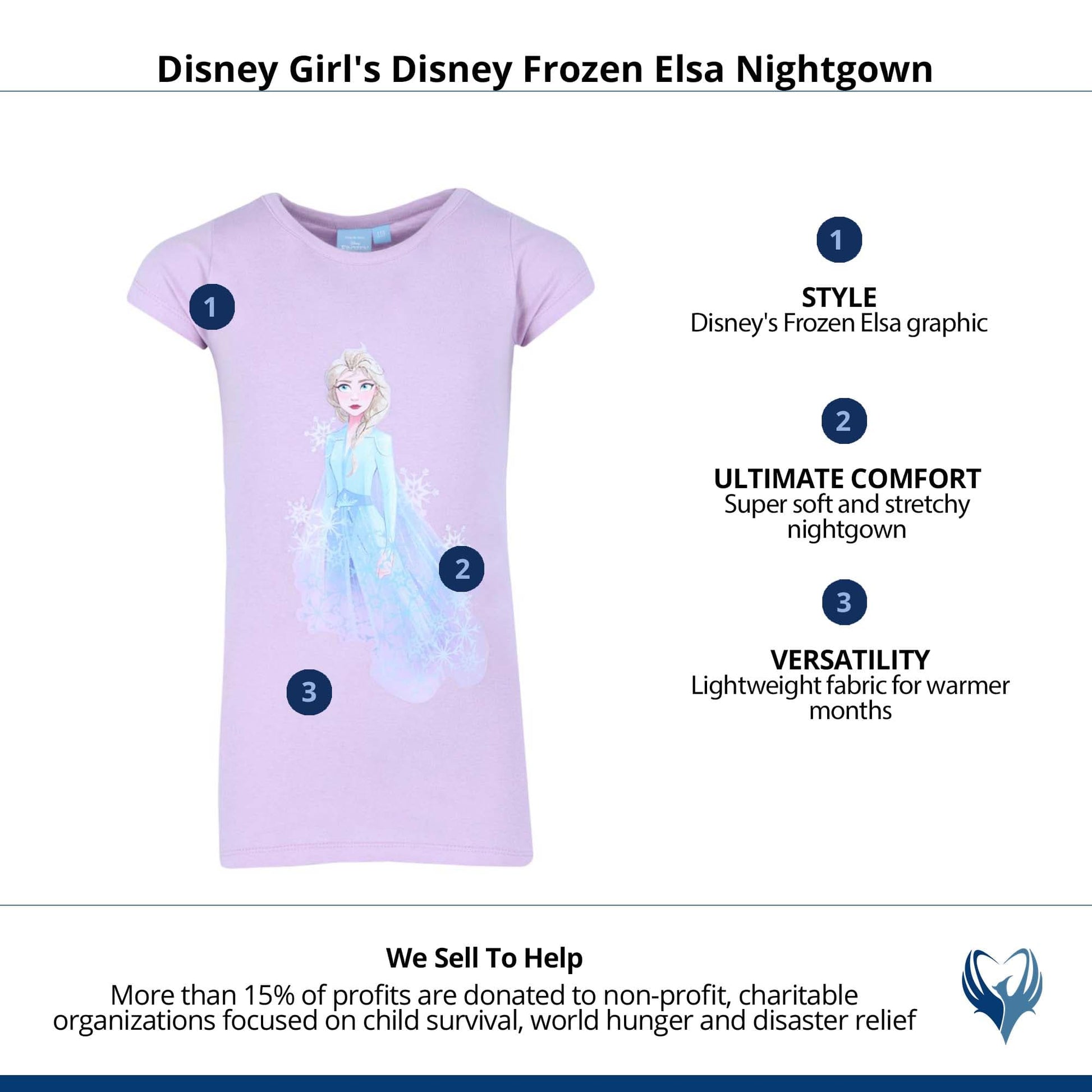 Textiel Trade Girl's Disney Frozen Elsa Nightgown - Pink