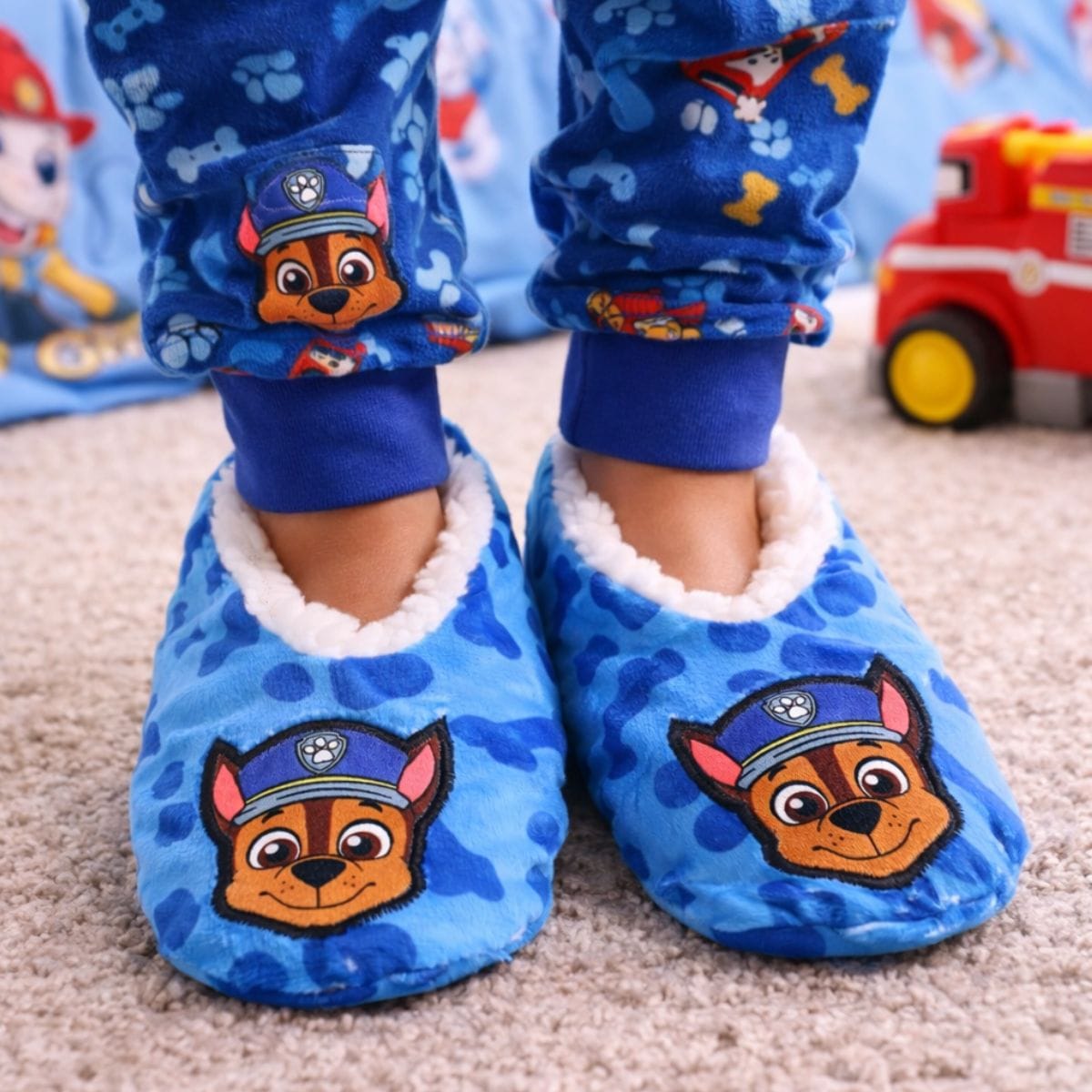 Textiel Trade Girl's Paw Patrol Chase Anti-Slip Slippers - Blue