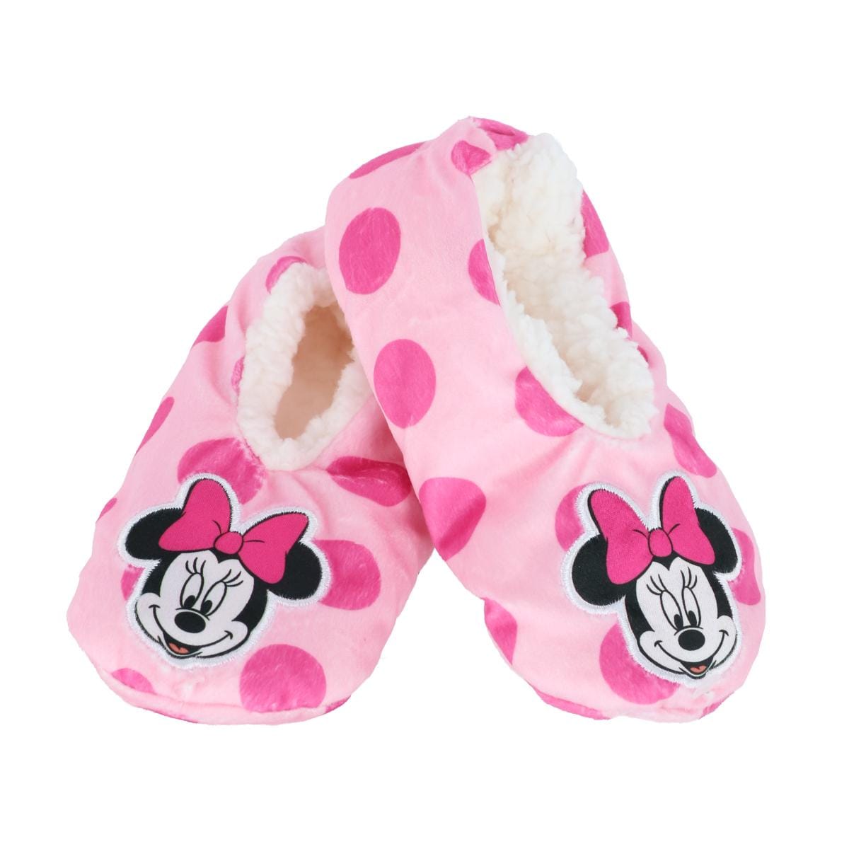 Textiel Trade Girl's Disney Minnie Mouse & Polka Dots Anti-Slip Slippers - Pink
