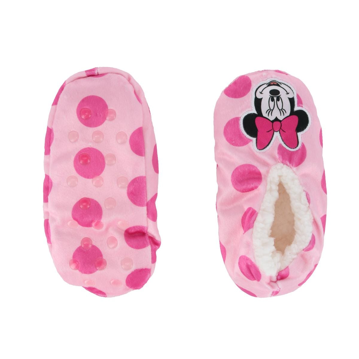 Textiel Trade Girl's Disney Minnie Mouse & Polka Dots Anti-Slip Slippers - Pink
