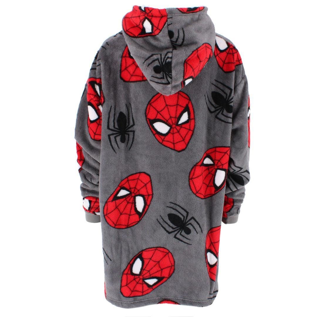 Textiel Trade Boy's Spiderman Plush Pullover Hoodie Blanket - Gray