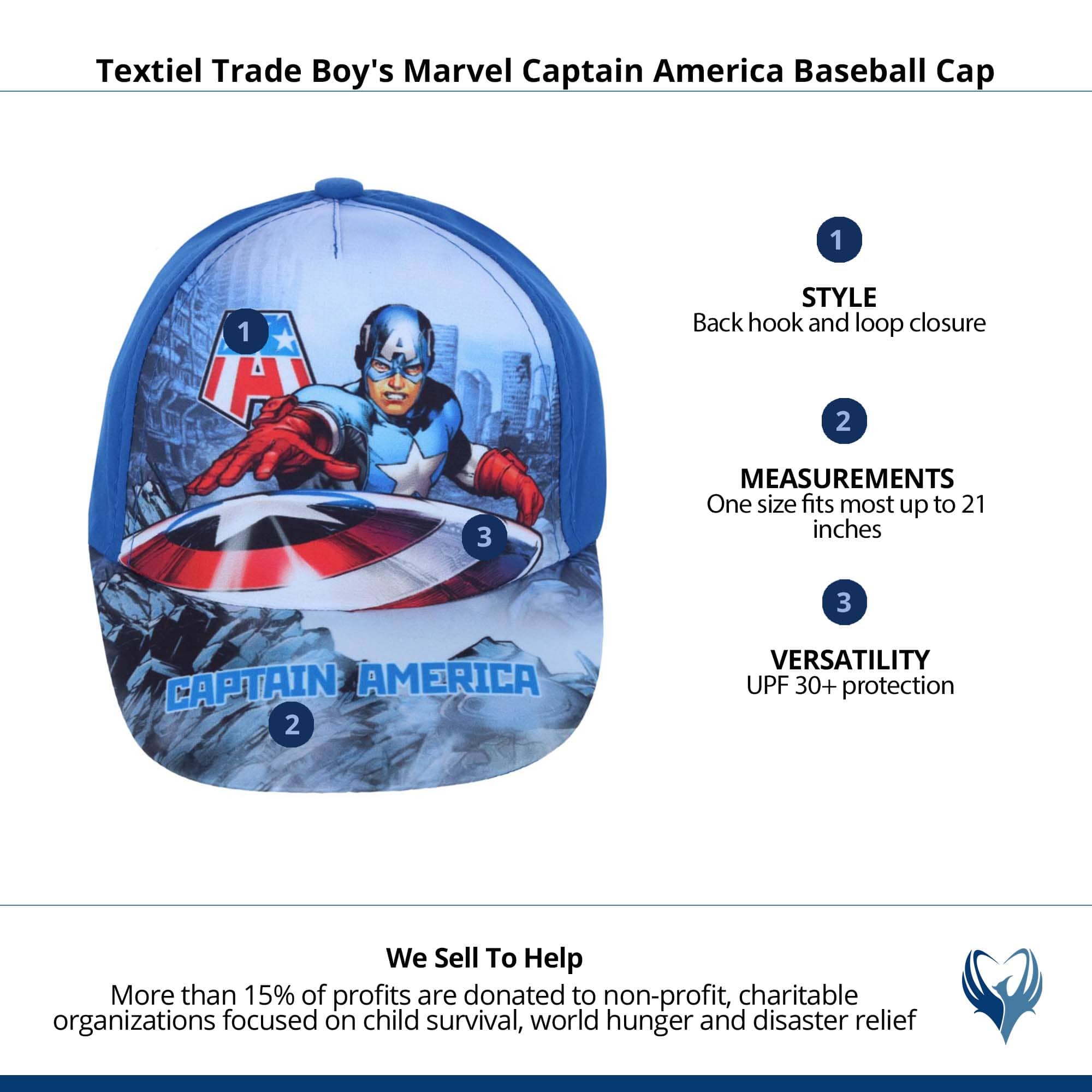 Textiel Trade Boy's Marvel Captain America Baseball Cap - Blue