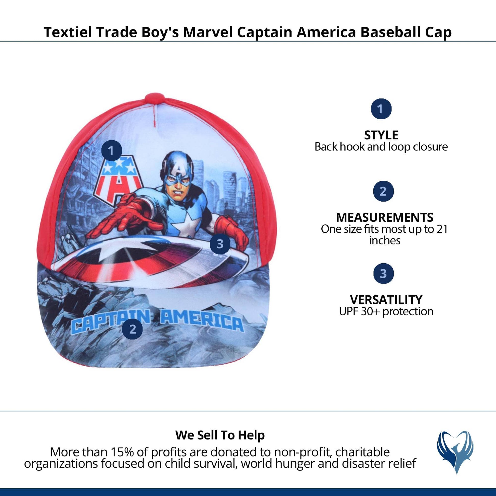 Textiel Trade Boy's Marvel Captain America Baseball Cap - Red
