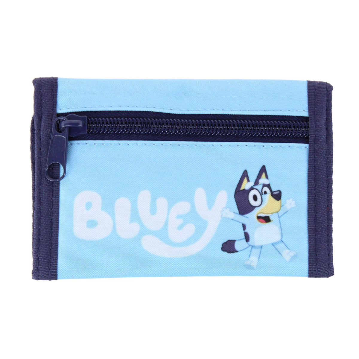 Textiel Trade Nickelodeon's Kid's Bluey & Bingo Hoo & Loop Tri-Fold Wallet - Blue