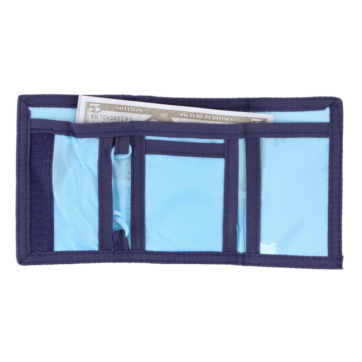 Textiel Trade Nickelodeon's Kid's Bluey & Bingo Hoo & Loop Tri-Fold Wallet - Blue