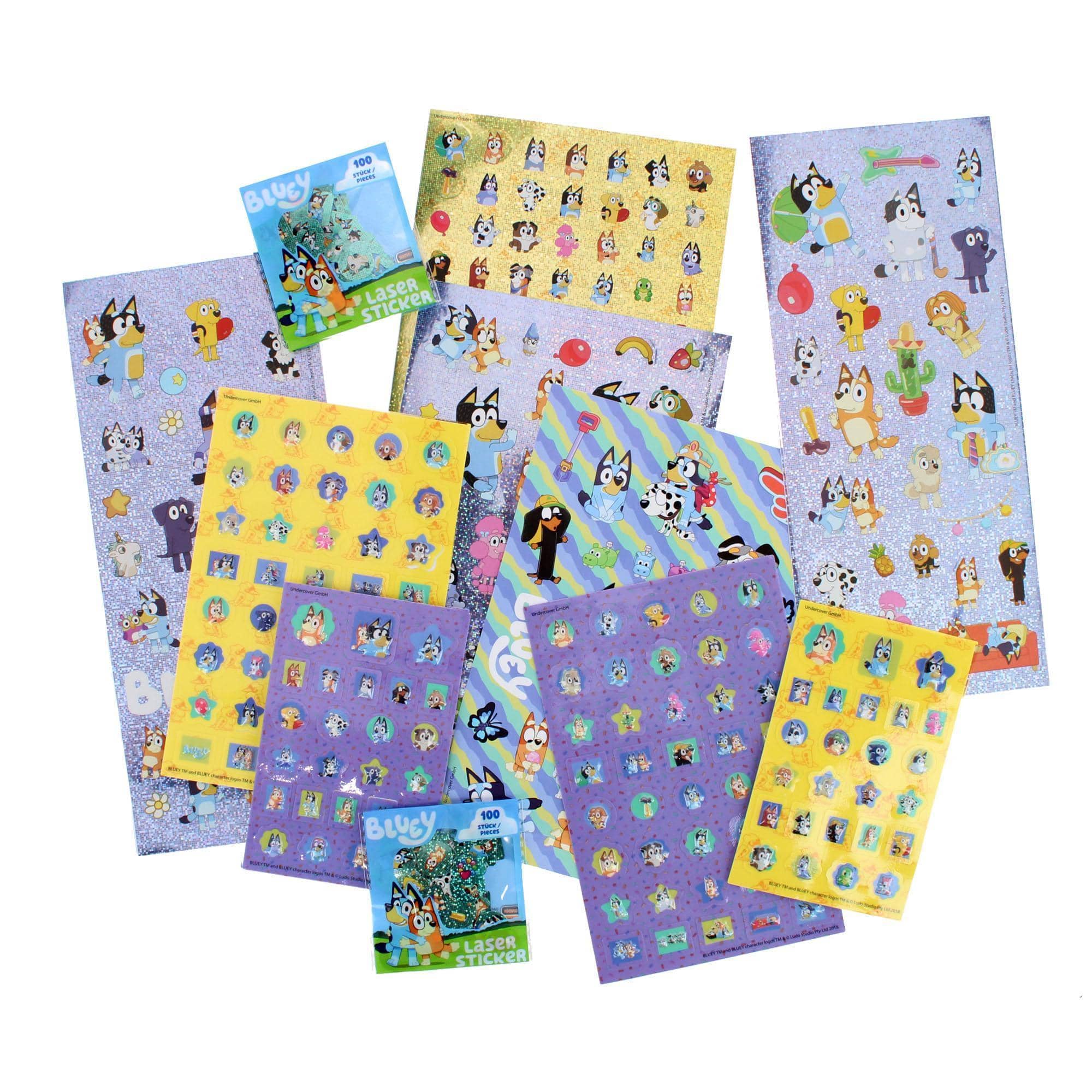 Textiel Trade Kid's Bluey & Friends 500 Piece Sticker Set - Multiple