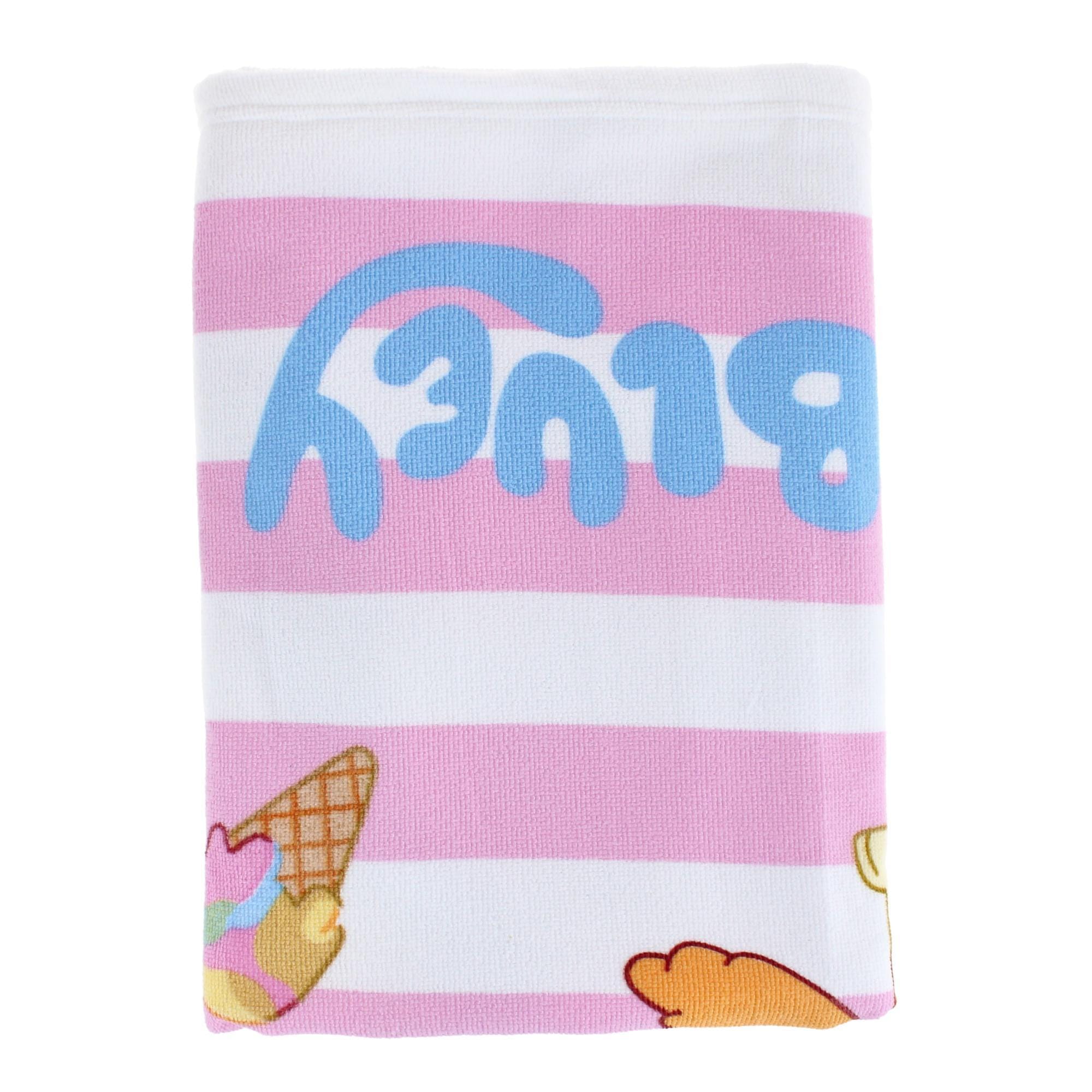 Textiel Trade Kids' Bluey Bingo Chilli and Bandit Beach Towel - Pink