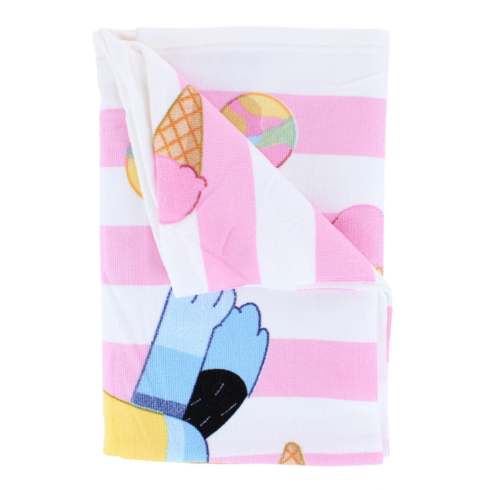 Textiel Trade Kids' Bluey Bingo Chilli and Bandit Beach Towel - Pink