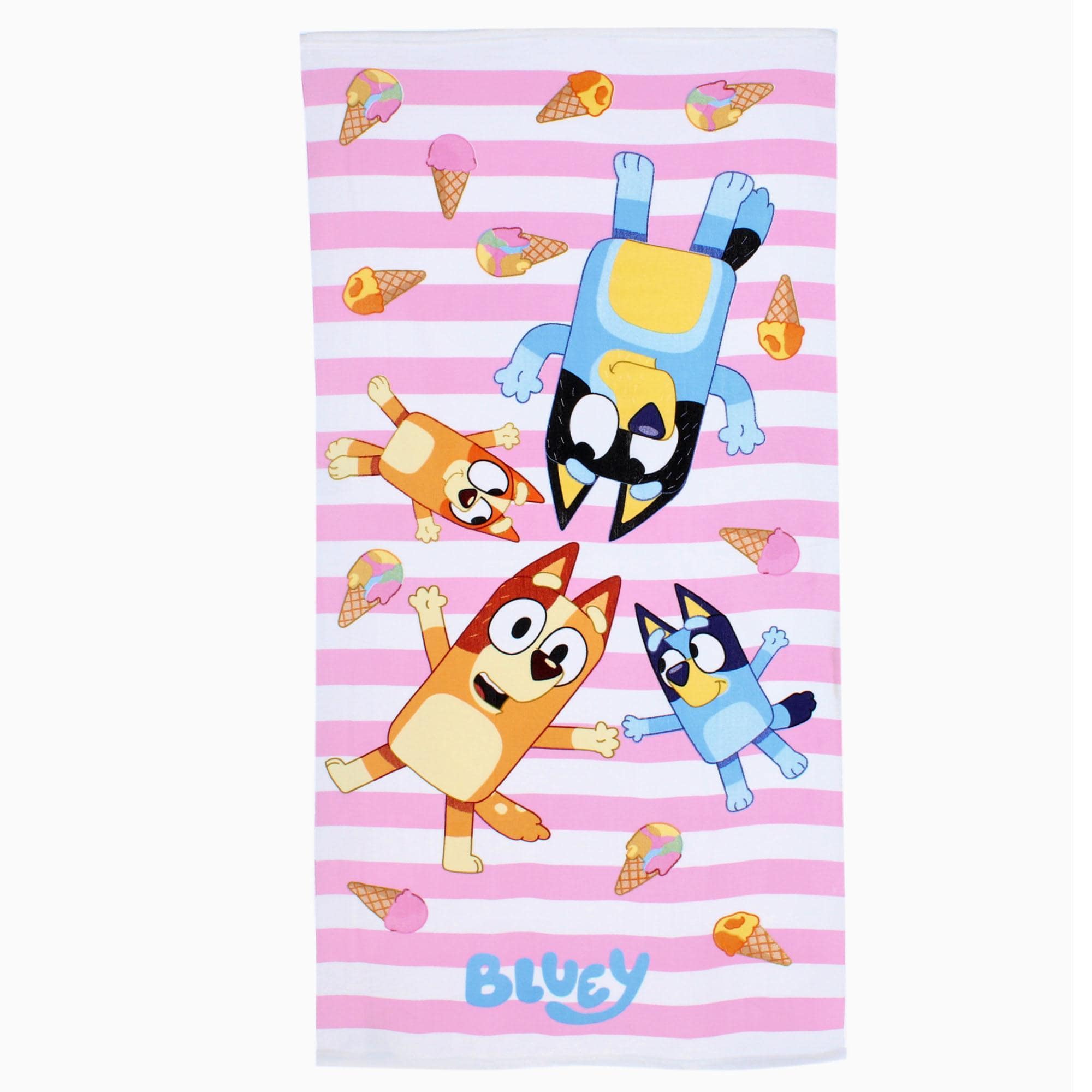 Textiel Trade Kids' Bluey Bingo Chilli and Bandit Beach Towel - Kids' Bluey Bingo Chilli and Bandit Beach Towel