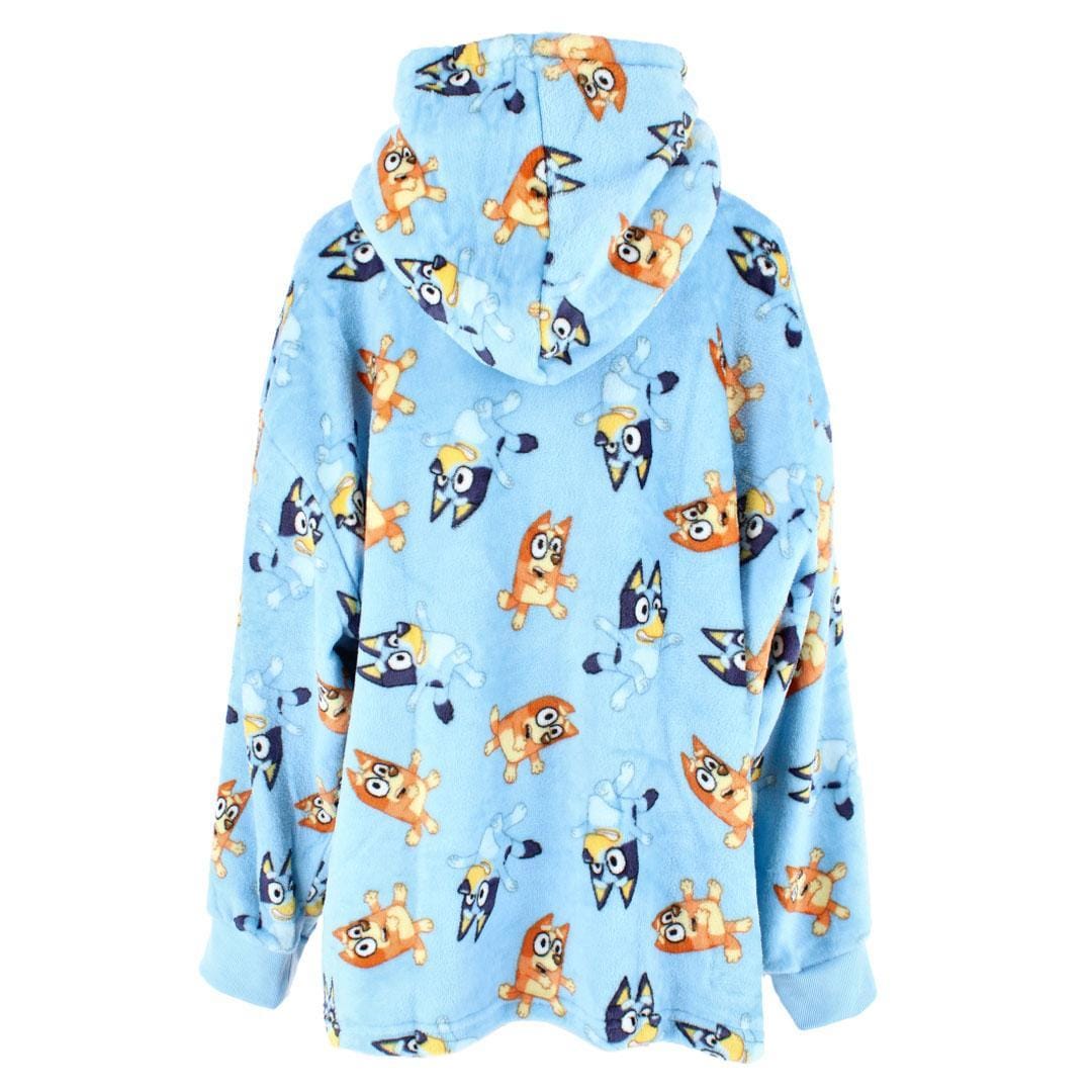 Textiel Trade Kid's Bluey and Bingo Plush Hoodie Blanket - Blue