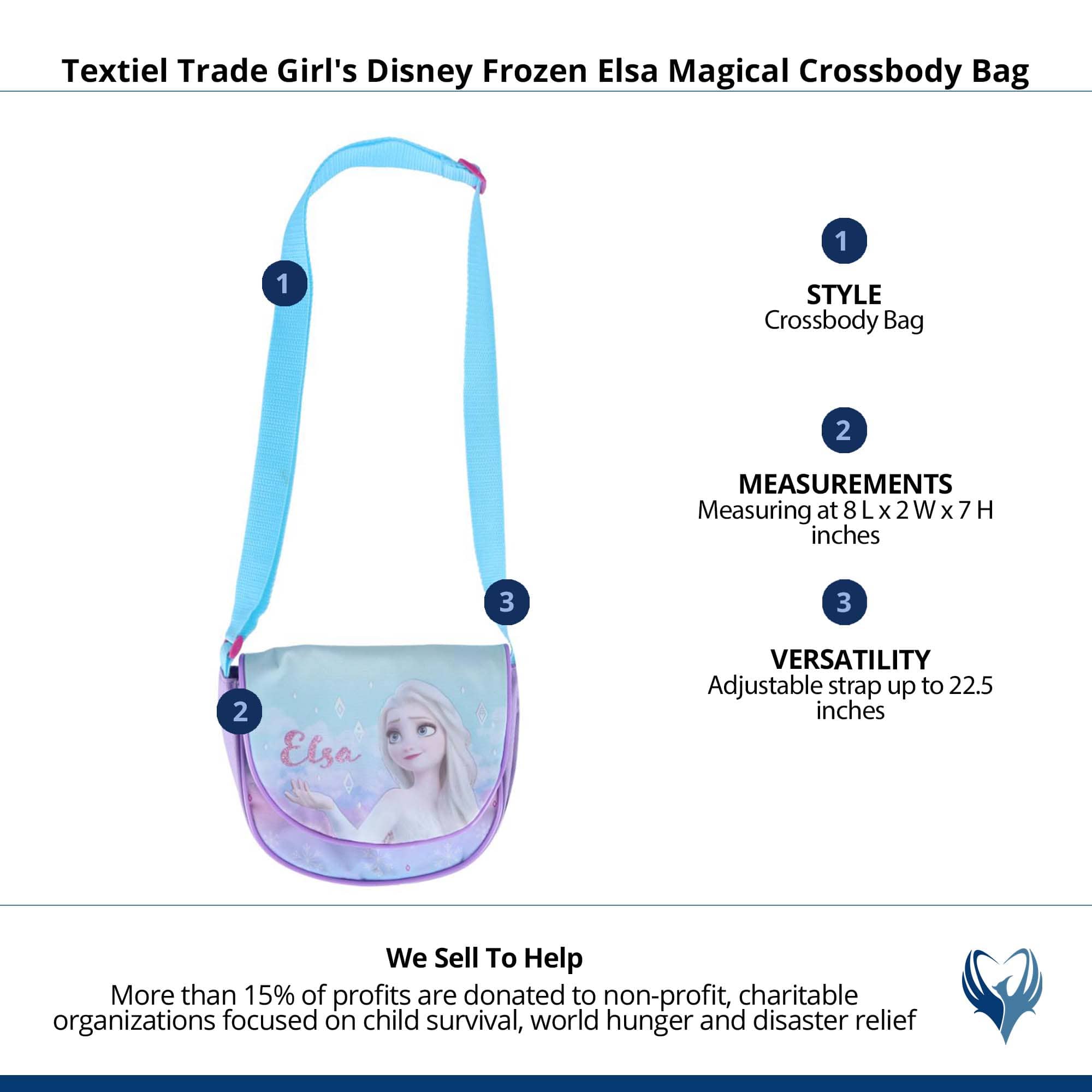 Textiel Trade Girl's Disney Frozen Elsa Magical Crossbody Bag - Purple