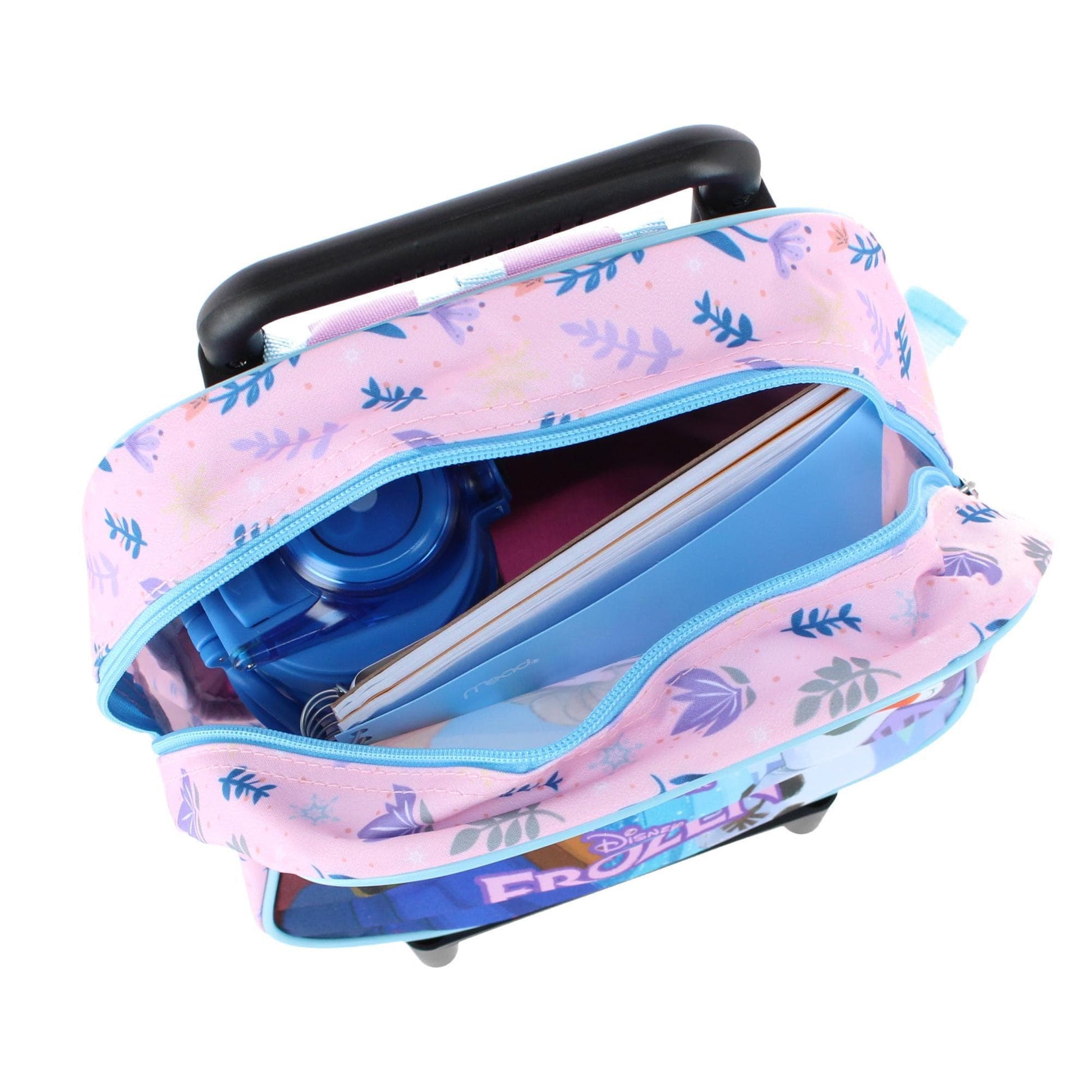 Textiel Trade Girls Anna & Elsa Frozen Rolling Backpack - Light Blue